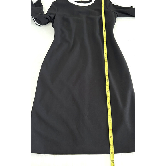 Tommy Hilfiger | Women's Black Sheath Crew Neck Back Zip Dress Size 2 - Picture 6 of 8